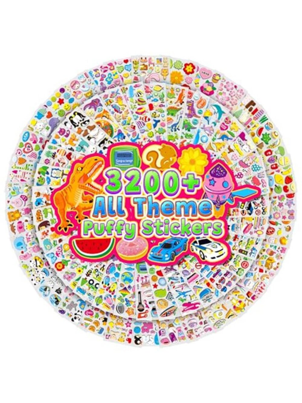 Sinceroduct 3200+ 3D Puffy Stickers for Toddlers Kids Teacher's Reward